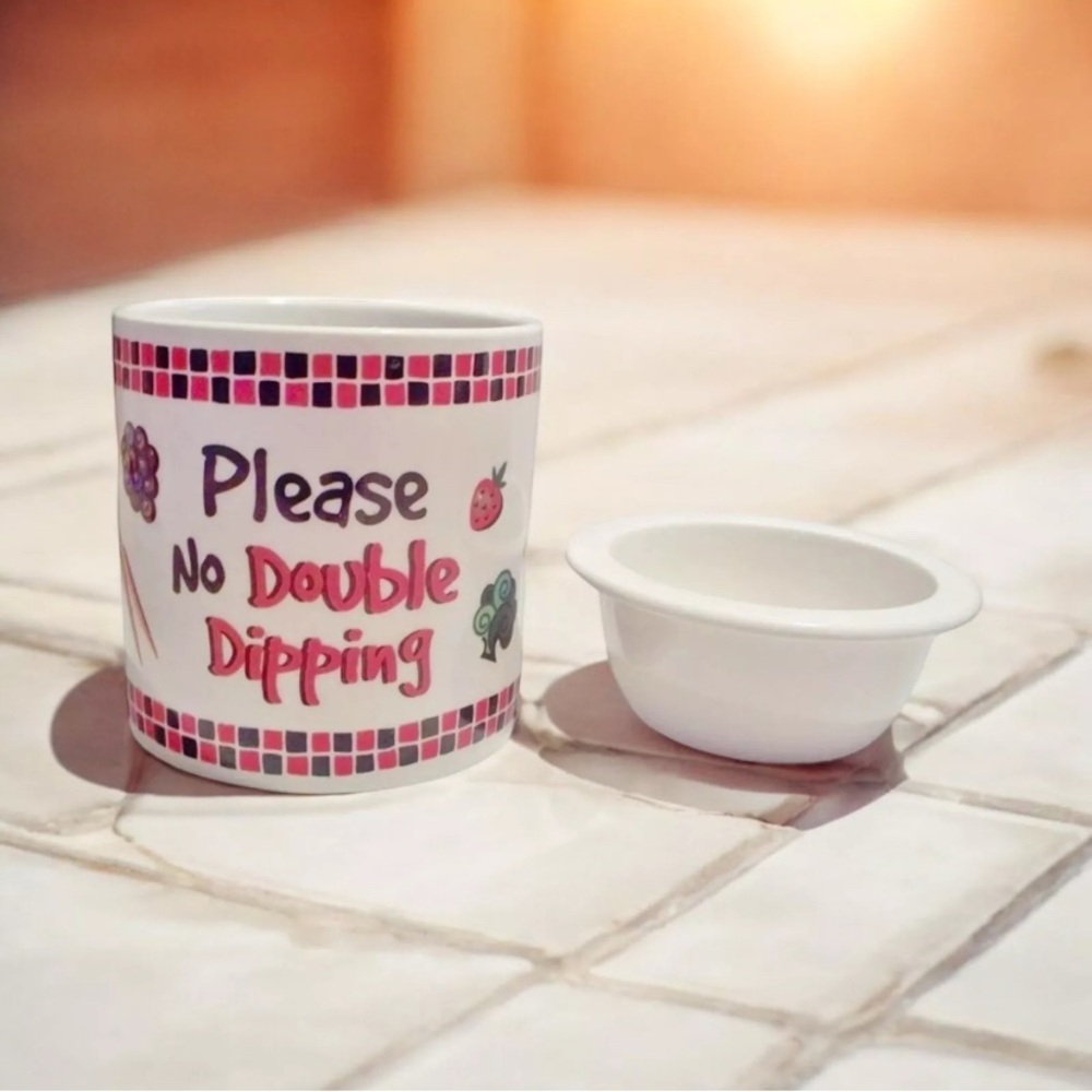 Porcelain Dip Chiller "Please No Double Dipping” Myco Collection New